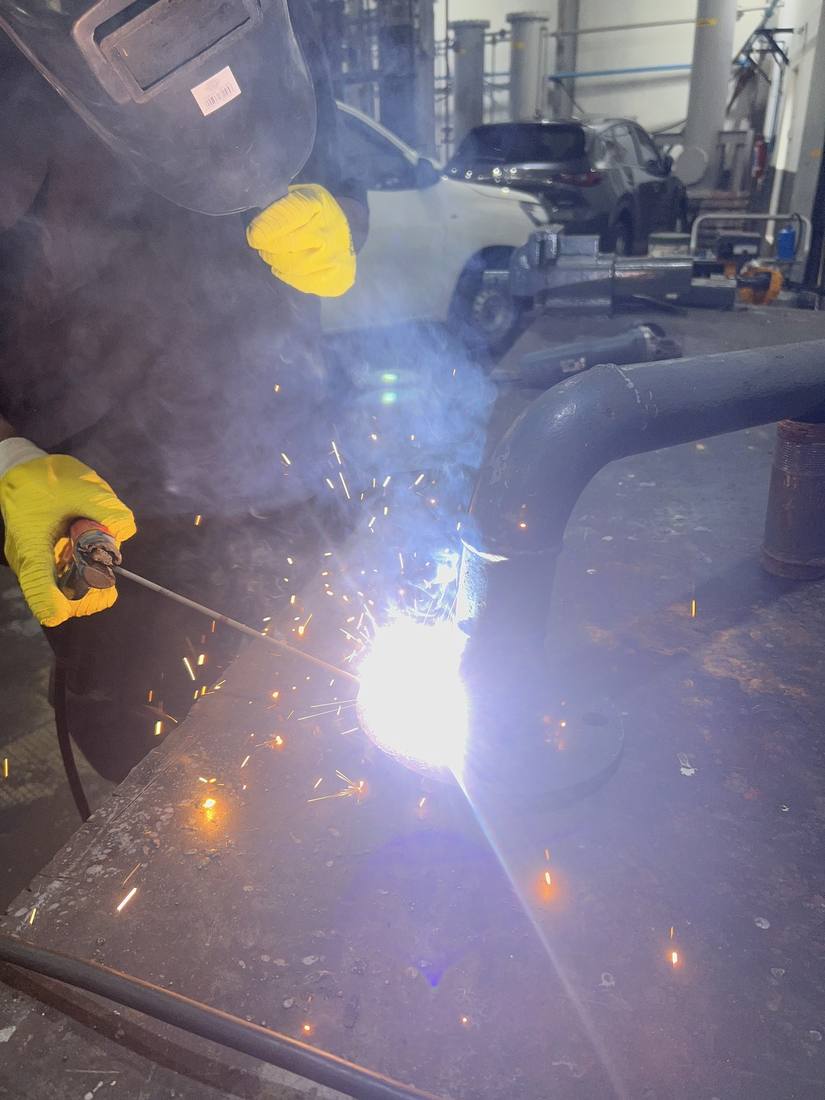 Welding pipework